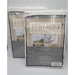 Brand new set‎ of 2 Serenta rose vilot valance